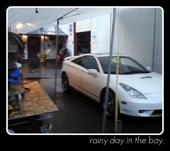 rainy day in the detail bay